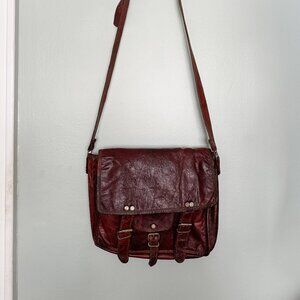 Vida Vida Leather Satchel Crossbody Bag – Brown | Vintage Patina